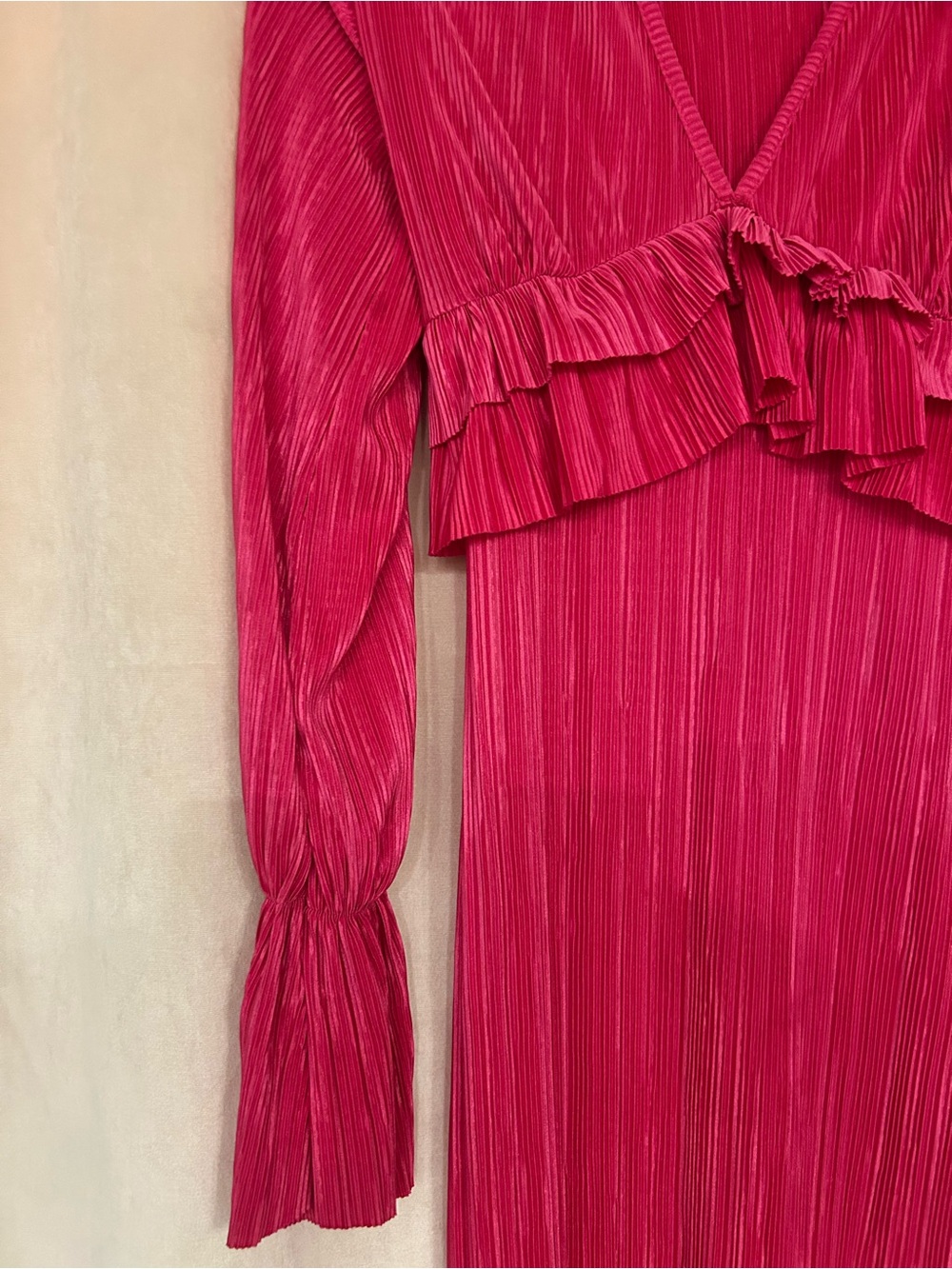 Boohoo Hot Pink Ruffle Maxi Dress - Picture 14 of 15